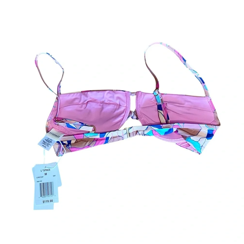 L*Space Rose Bikini Sundazed‎ Floral Triangle Top NWT M